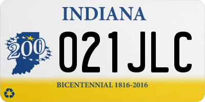 IN license plate 021JLC