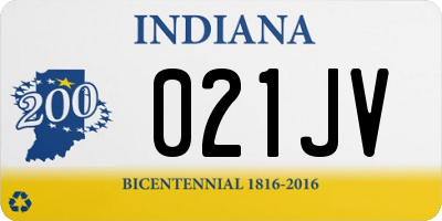 IN license plate 021JV