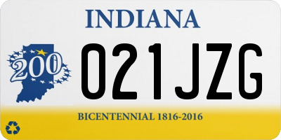 IN license plate 021JZG