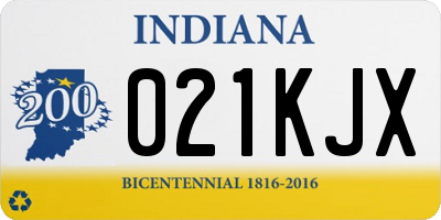 IN license plate 021KJX