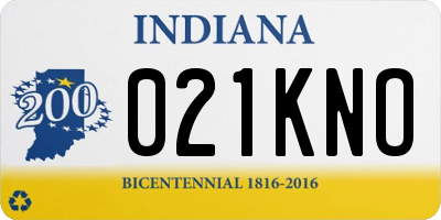 IN license plate 021KNO