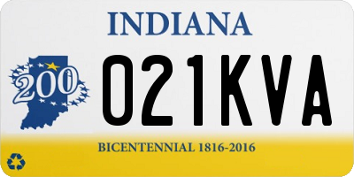 IN license plate 021KVA