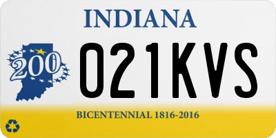 IN license plate 021KVS