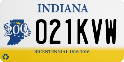 IN license plate 021KVW