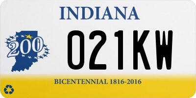 IN license plate 021KW