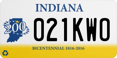 IN license plate 021KWO