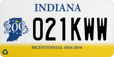 IN license plate 021KWW