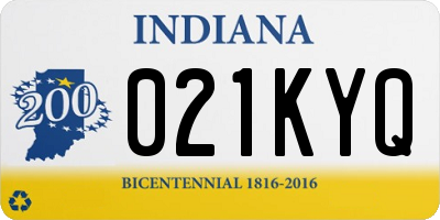 IN license plate 021KYQ
