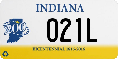 IN license plate 021L