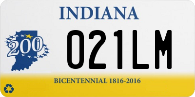 IN license plate 021LM