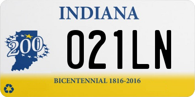 IN license plate 021LN