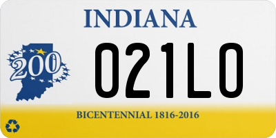 IN license plate 021LO