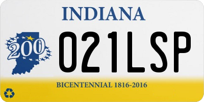 IN license plate 021LSP