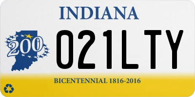 IN license plate 021LTY