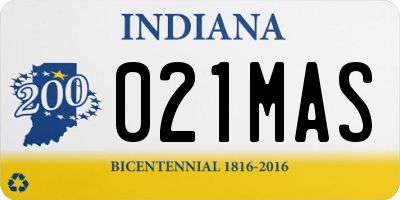 IN license plate 021MAS