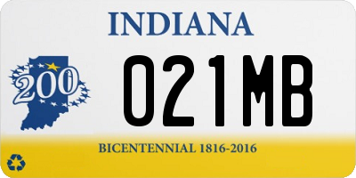 IN license plate 021MB