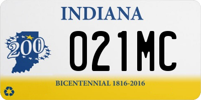 IN license plate 021MC