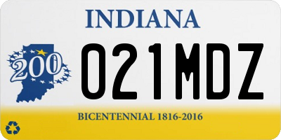 IN license plate 021MDZ