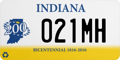 IN license plate 021MH