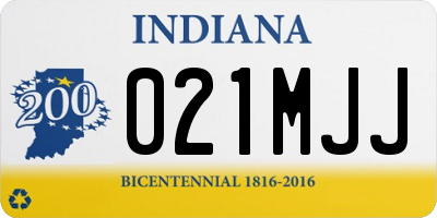 IN license plate 021MJJ
