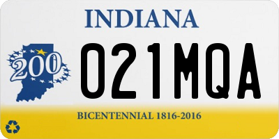 IN license plate 021MQA