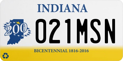 IN license plate 021MSN