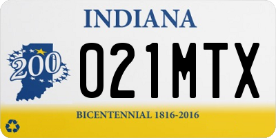 IN license plate 021MTX