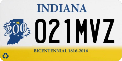 IN license plate 021MVZ