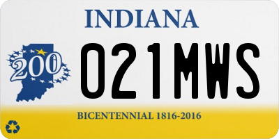IN license plate 021MWS