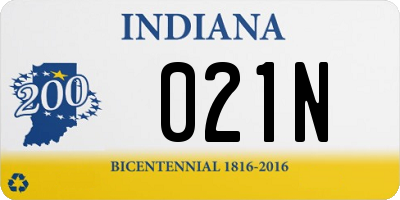 IN license plate 021N