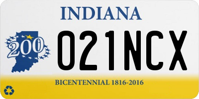 IN license plate 021NCX