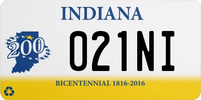 IN license plate 021NI