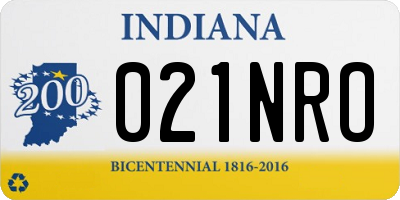 IN license plate 021NRO