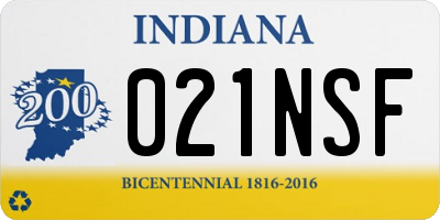 IN license plate 021NSF