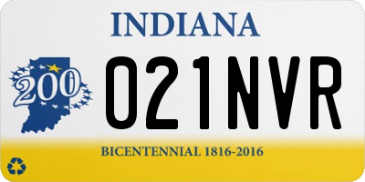 IN license plate 021NVR