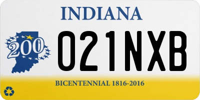 IN license plate 021NXB