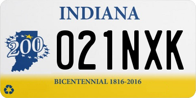 IN license plate 021NXK