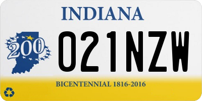 IN license plate 021NZW