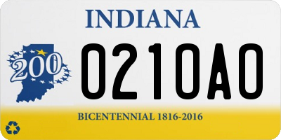 IN license plate 021OAO