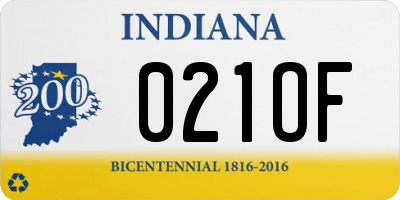 IN license plate 021OF