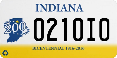 IN license plate 021OIO