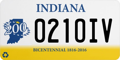 IN license plate 021OIV