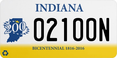 IN license plate 021OON