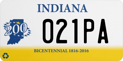 IN license plate 021PA