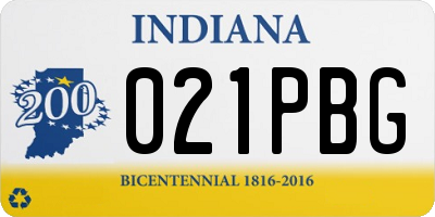 IN license plate 021PBG