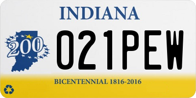IN license plate 021PEW