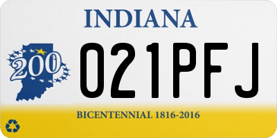 IN license plate 021PFJ
