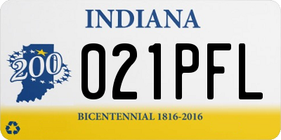 IN license plate 021PFL