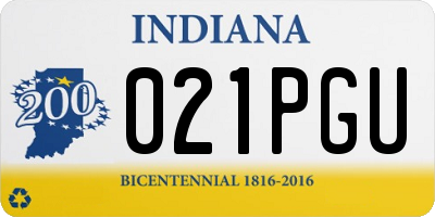 IN license plate 021PGU