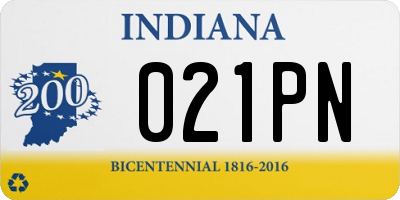 IN license plate 021PN